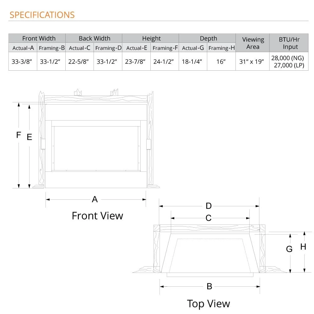 Monessen 33" Solstice Vent-Free Traditional Gas Fireplace Insert - Image 15