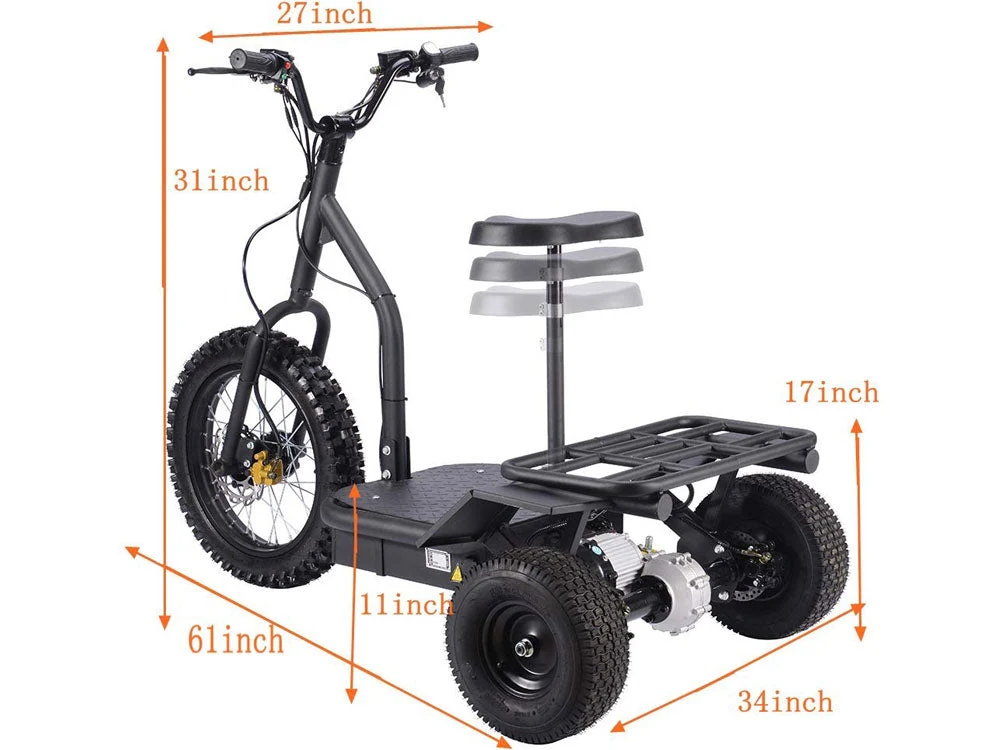 MotoTec Electric Trike 48V/24Ah 1200W - Image 8