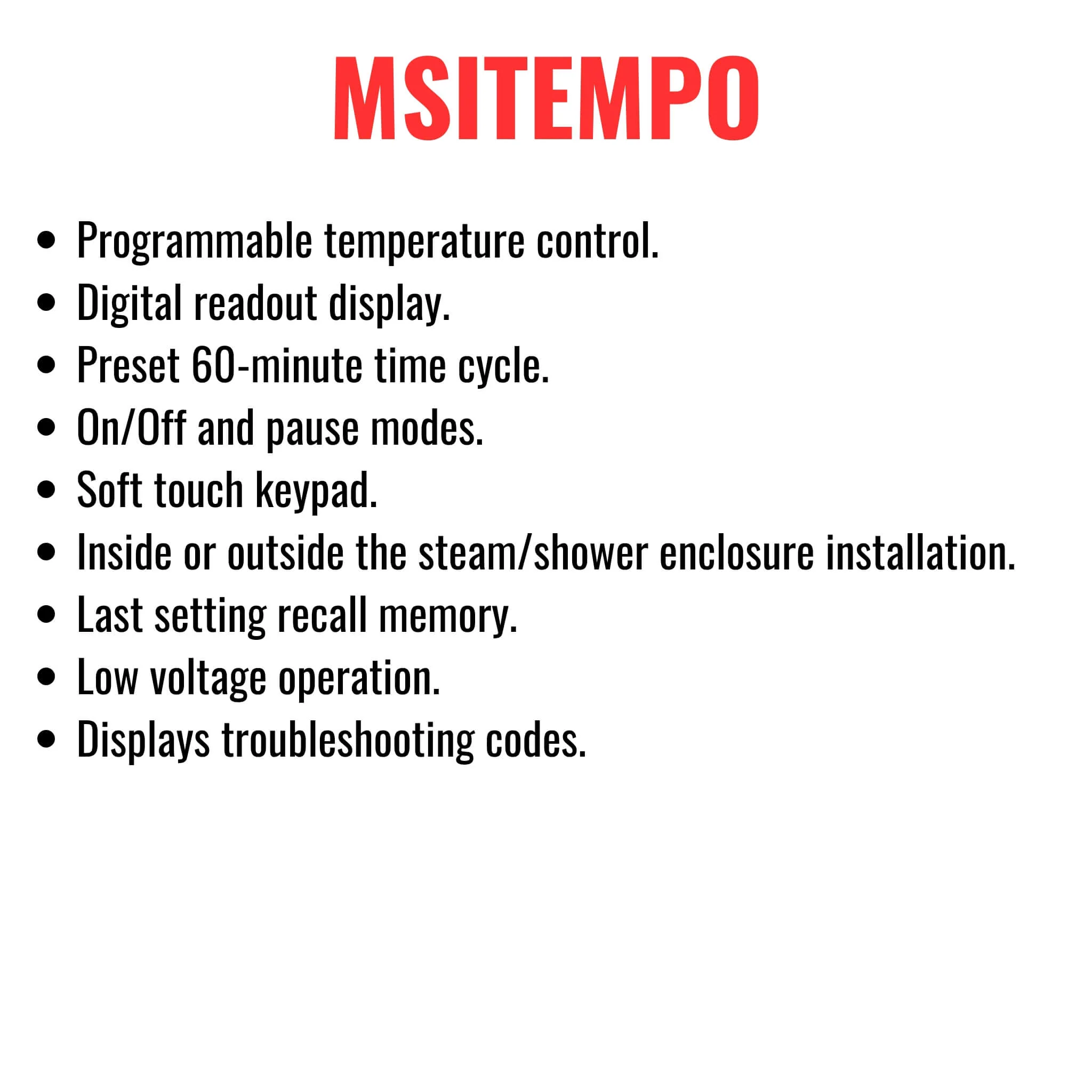Mr.Steam MS-E Series Steam Home Shower Stainless Steel Generator With LED Display (SAK92310) - Image 9