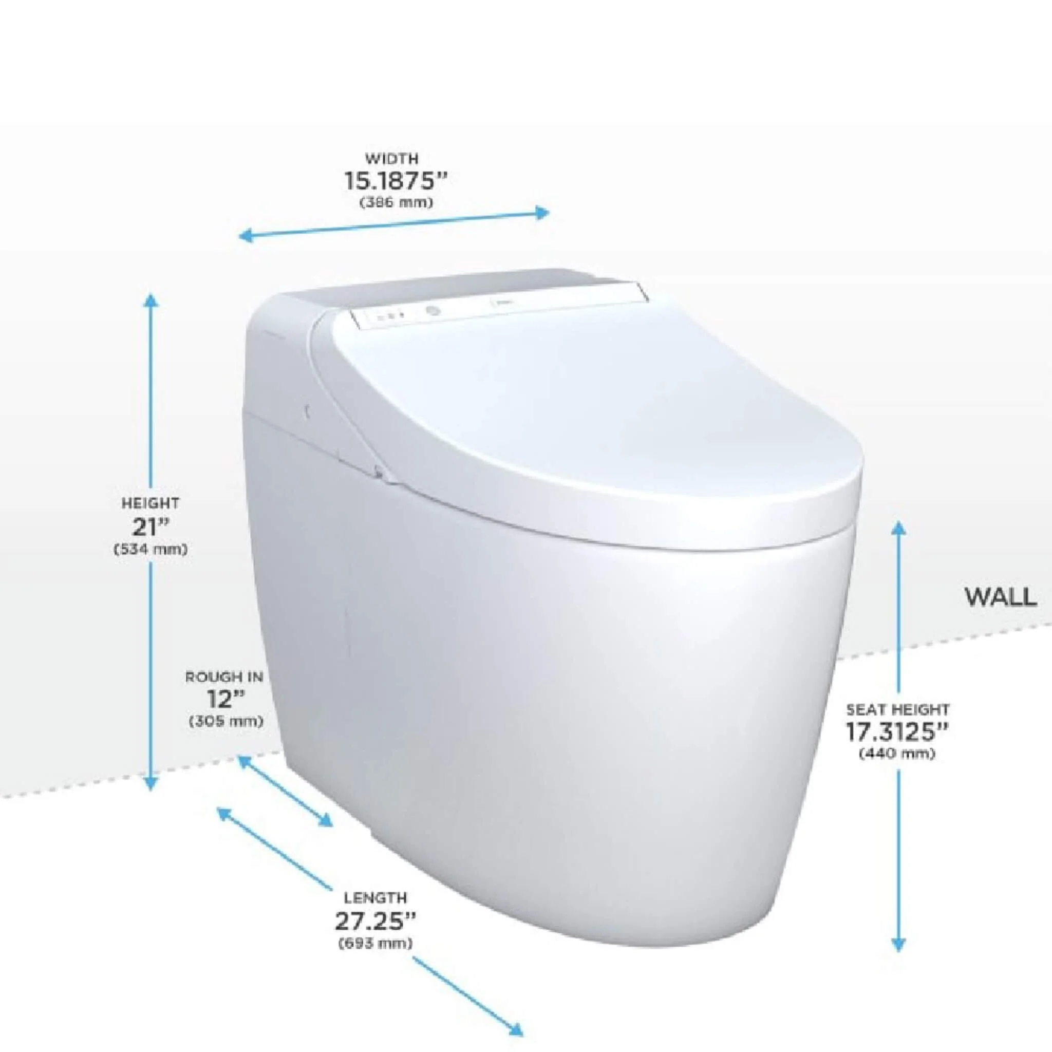 [MS922CUMFG#01] TOTO Washlet G450 With 1.0 GPF  And 0.8 GPF Dual Flush Integrated Smart Toilet (SAK56983) - Image 3