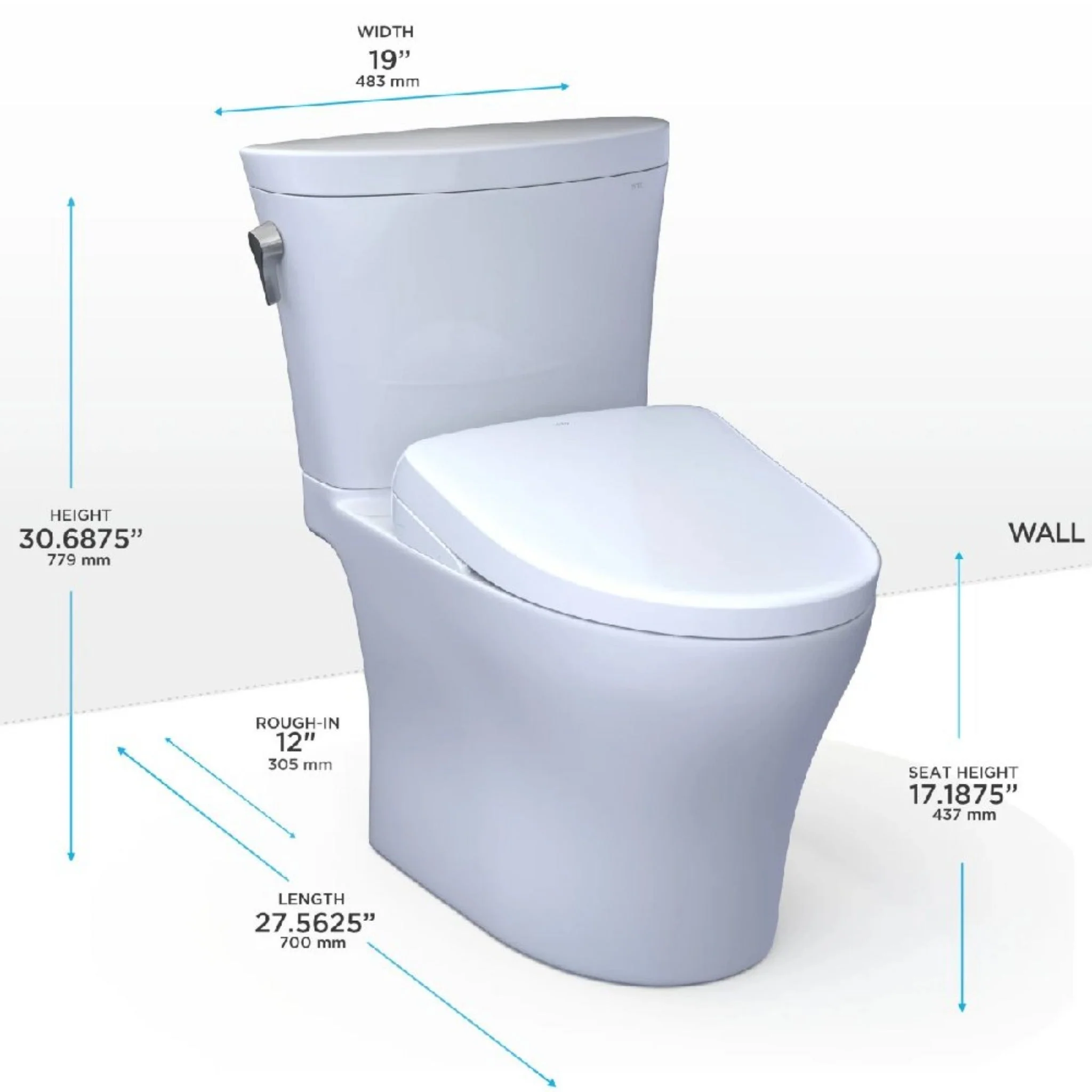 [MW4484736CEMFGN#01] TOTO Aquia IV Arc Dual Flush Universal Height Toilet With S7A Auto Open Bidet Seat (SAK92754) - Image 4