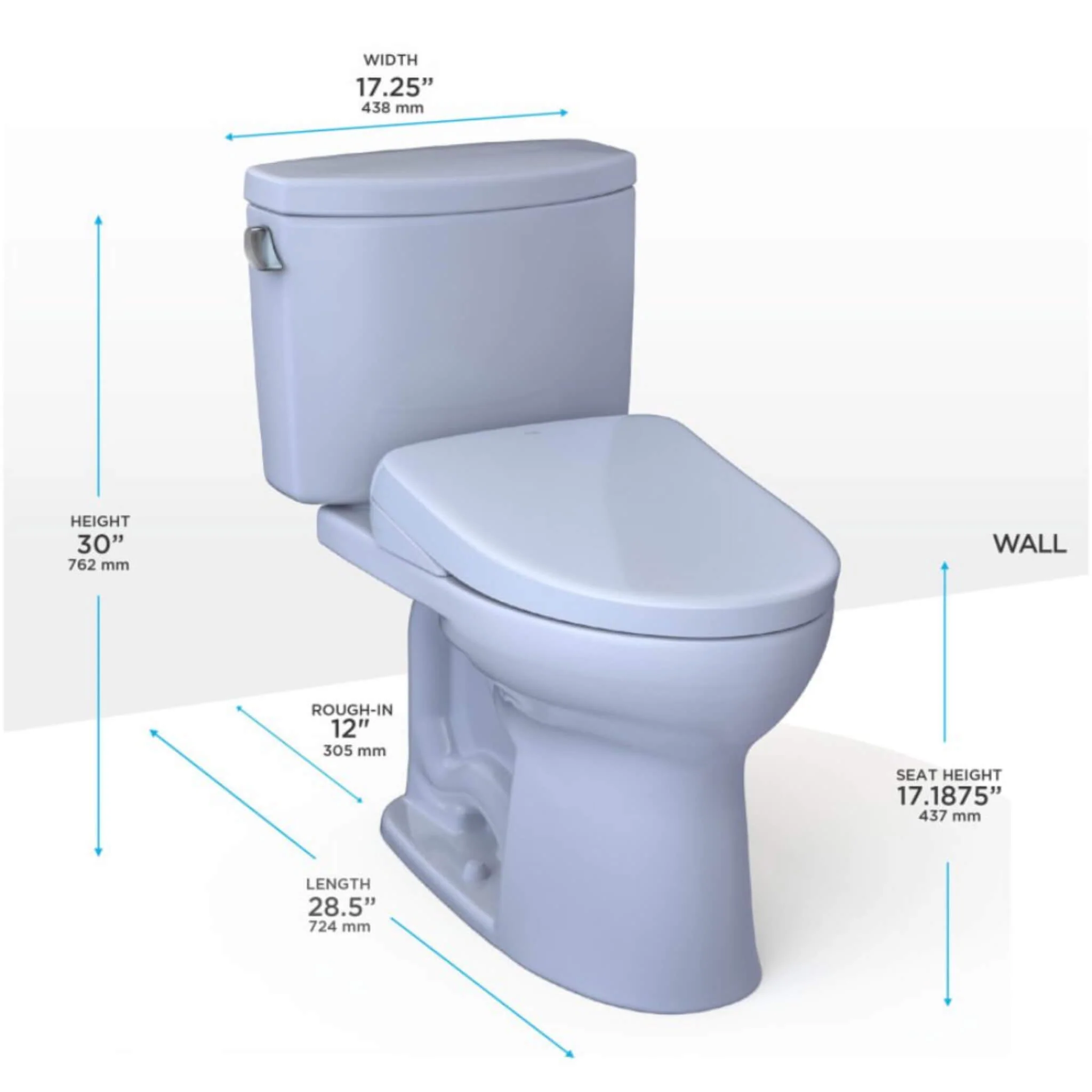 [MW4544726CEFG#01] TOTO Drake II 1.28 GPF Elongated Chair Height Toilet With Washlet S7 Bidet Seat (SAK29654) - Image 4