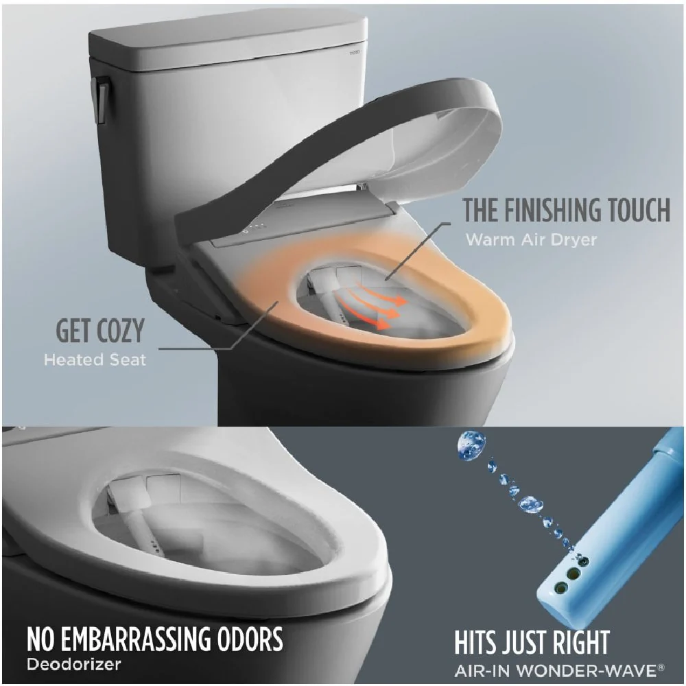 [MW4744726CEFG#01] TOTO Vespin II 1.28 GPF Chair Height Elongated Toilet With Washlet+ S7 Bidet Seat (SAK26135) - Image 11