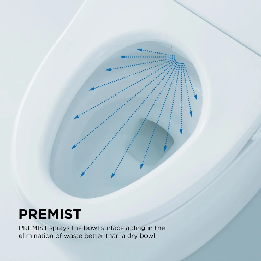 [MW6143074CEFG#01] TOTO Carlyle II 1.28 GPF One Piece Elongated Toilet With Left Hand Lever And Washlet C2 Bidet Seat (SAK17629) - Image 6