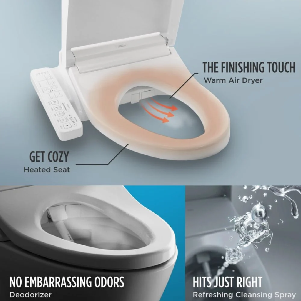 [MW7763074CEFG#01] TOTO Drake Washlet C2 And 1.28 GPF Left Hand Lever With Elongated Universal Height Bidet Toilet (SAK01352) - Image 11