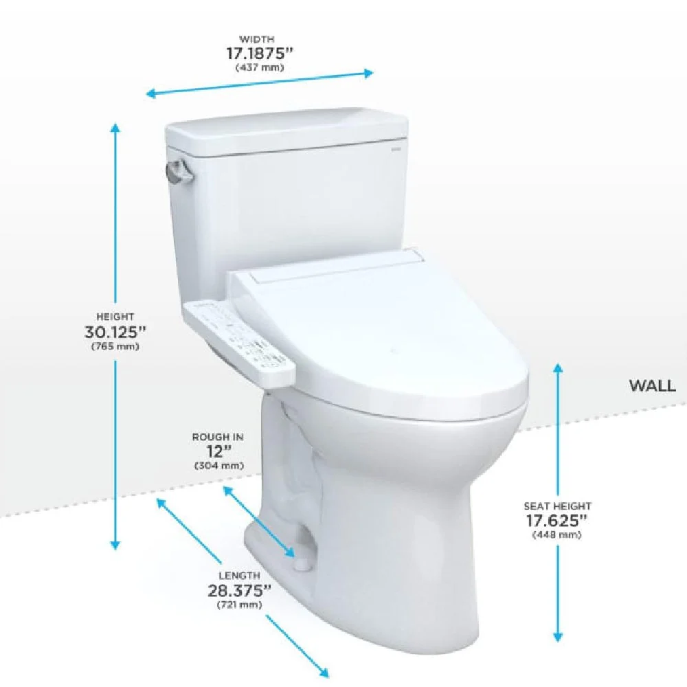 [MW7763074CSFG#01] TOTO Drake Washlet C2 With 1.6 GPF Universal Height Elongated Toilet (SAK14526) - Image 3
