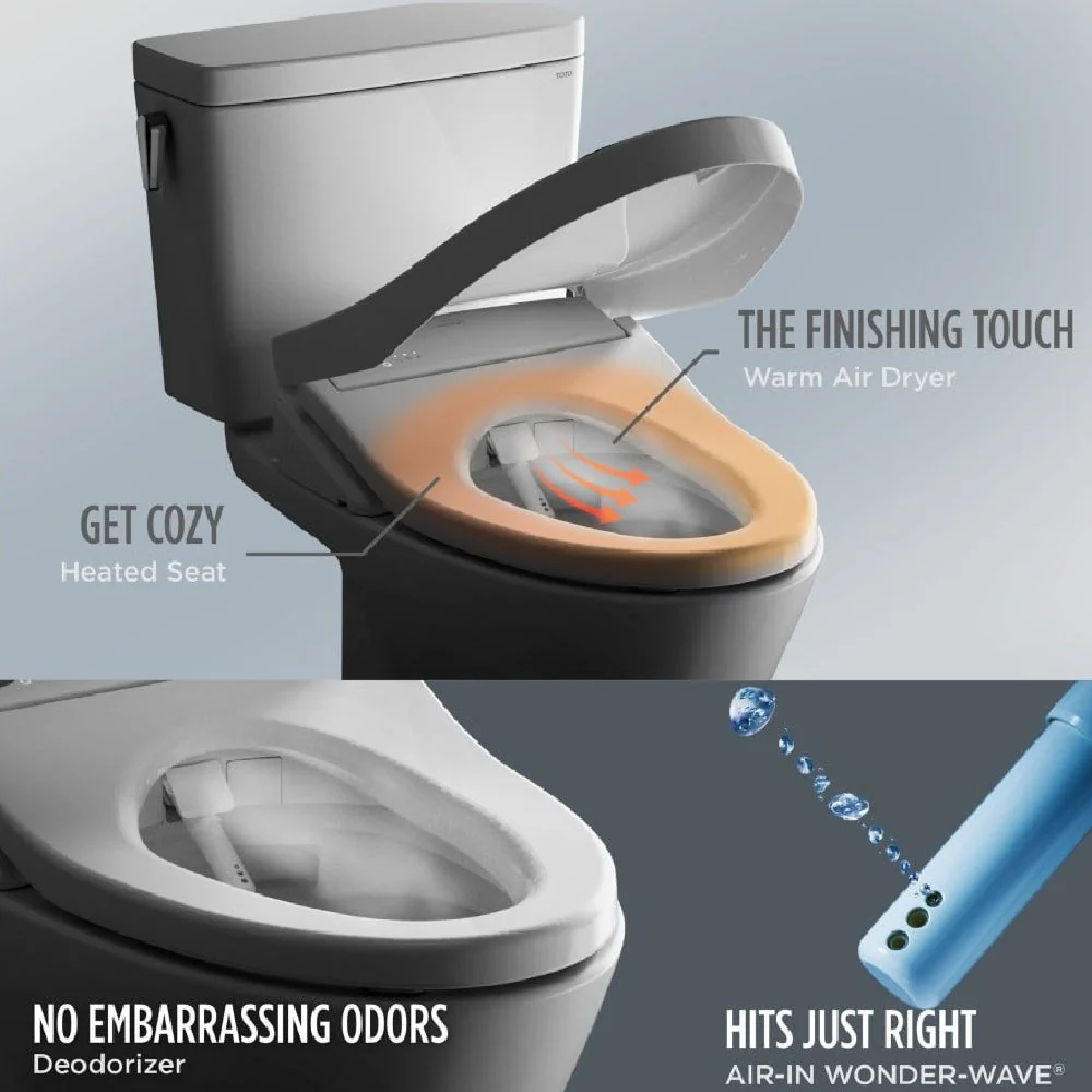 [MW7764726CSG#01] TOTO Drake 1.6 GPF RH Washlet Electric Bidet Toilet Seat With S7 Heated Bidet Seat And EWater+ Cleaning (SAK59042) - Image 10
