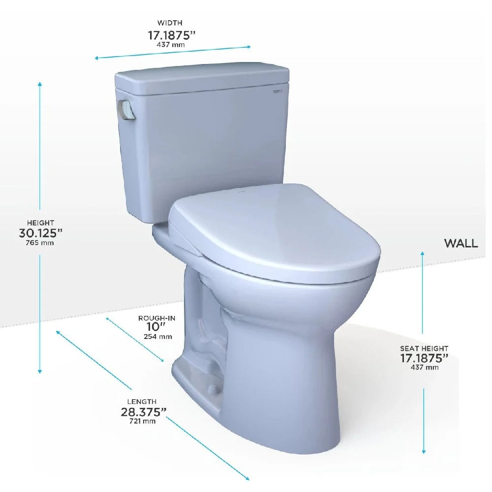 [MW7764736CEFGA.10#01] TOTO Drake Washlet S7A With 1.28 GPF Universal Height 10" Rough In Elongated Bidet Toilet (SAK35691) - Image 4