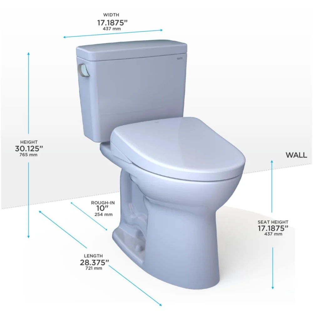 [MW7764736CSFG.10#01] TOTO Drake 1.6 GPF Elongated Chair Height Toilet With Washlet S7A And 10" Rough In (SAK78513) - Image 4