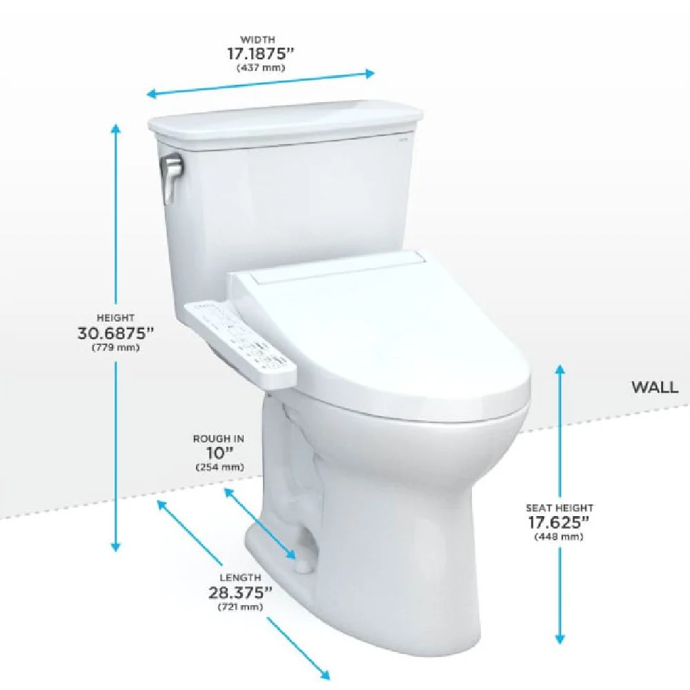 [MW7863074CEFG.10#01] TOTO Drake Washlet C2 With 1.28 GPF Universal Height Bidet Toilet (SAK70451) - Image 4