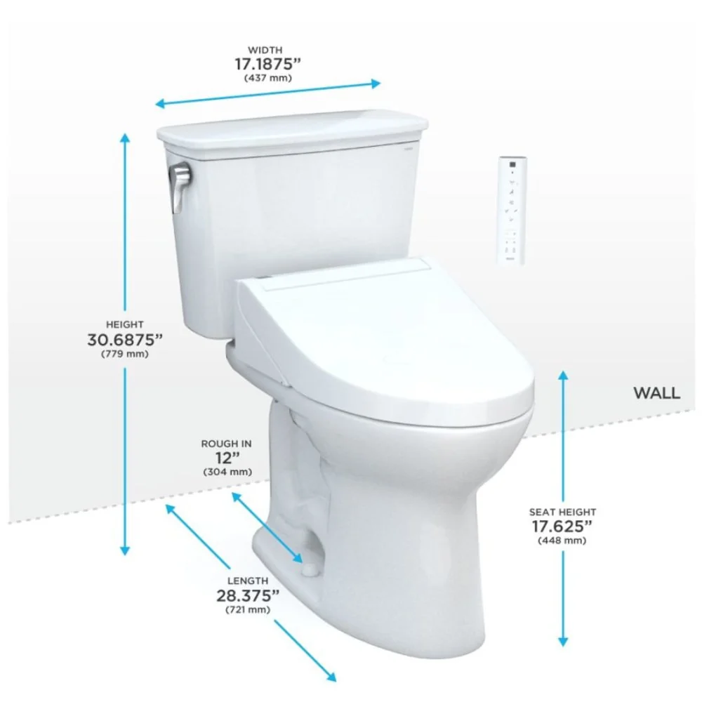 [MW7863084CEFG#01] TOTO Drake Transitional Washlet C5 Bidet Seat With 1.28 GPF Universal Height Toilet (SAK79421) - Image 4