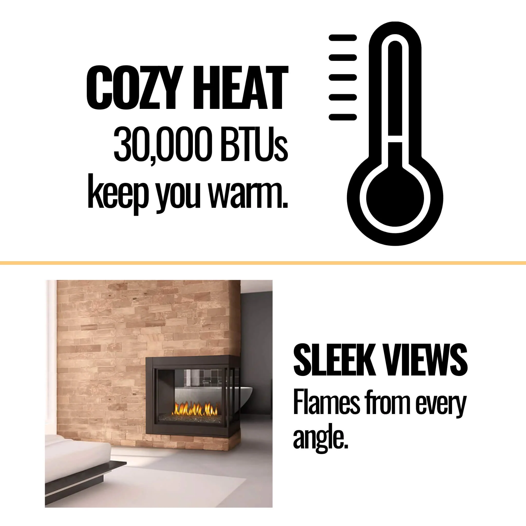 Napoleon Ascent Multi-View See-Through Glass Ember Bed Direct Vent Natural Gas, 45" [BHD4STGN] - Image 8