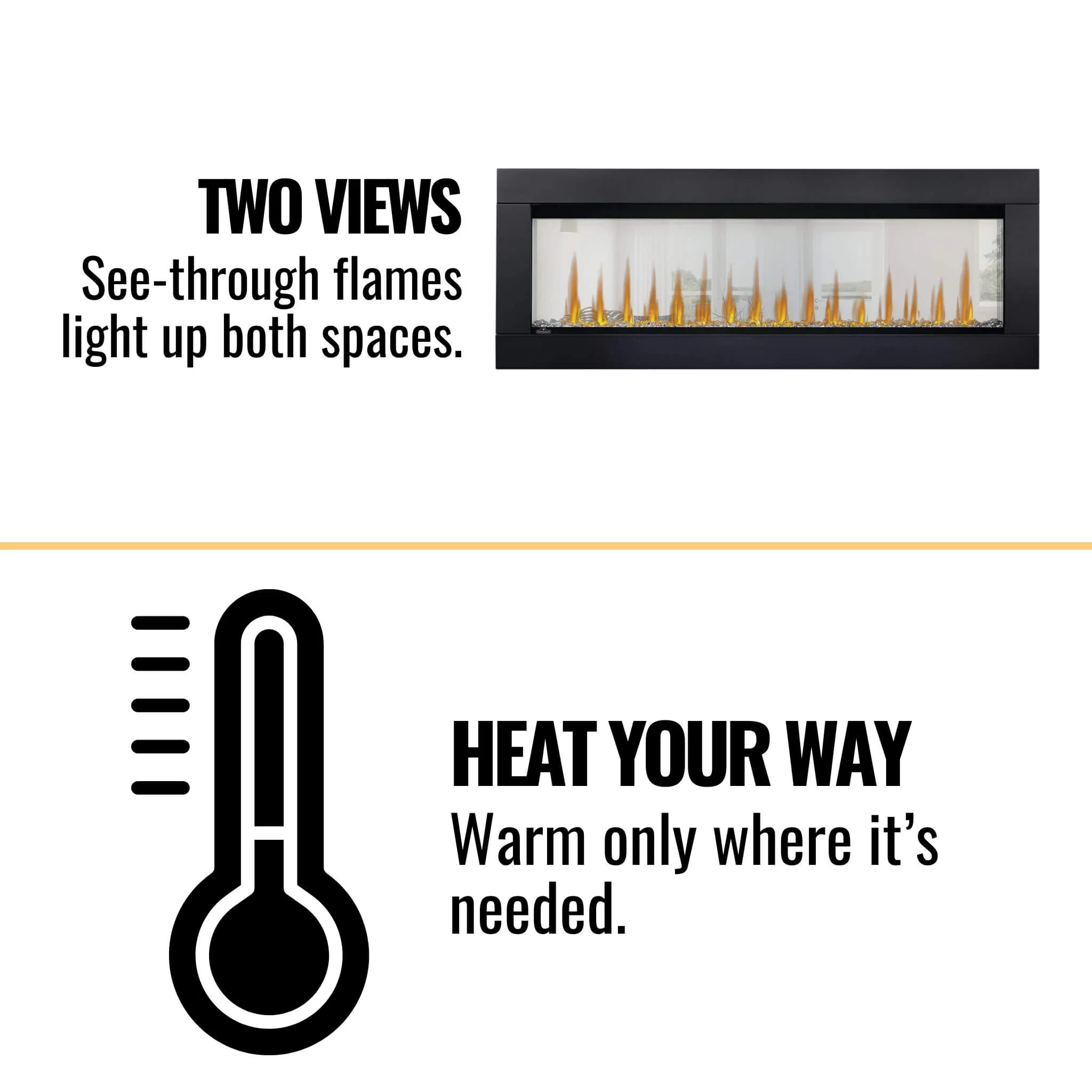Napoleon Clearion Elite See-Through True Zone Heating Built-In Electric Fireplace [NEFBD50/60HE] - Image 9