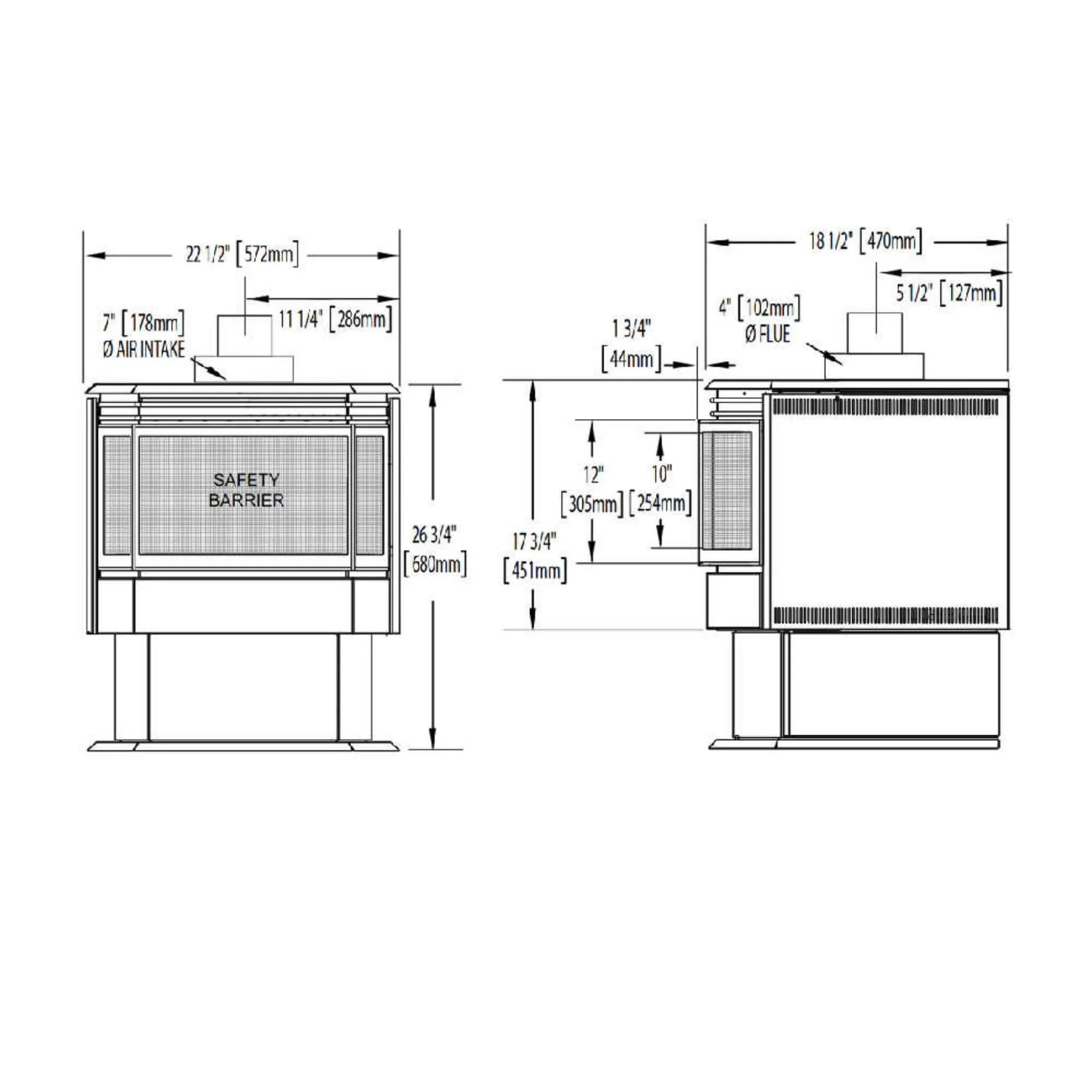 Napoleon Haliburton 50 Direct Vent Millivolt Ignition Compact Natural Gas Stove, 22" [GDS28-1NSB] - Image 6