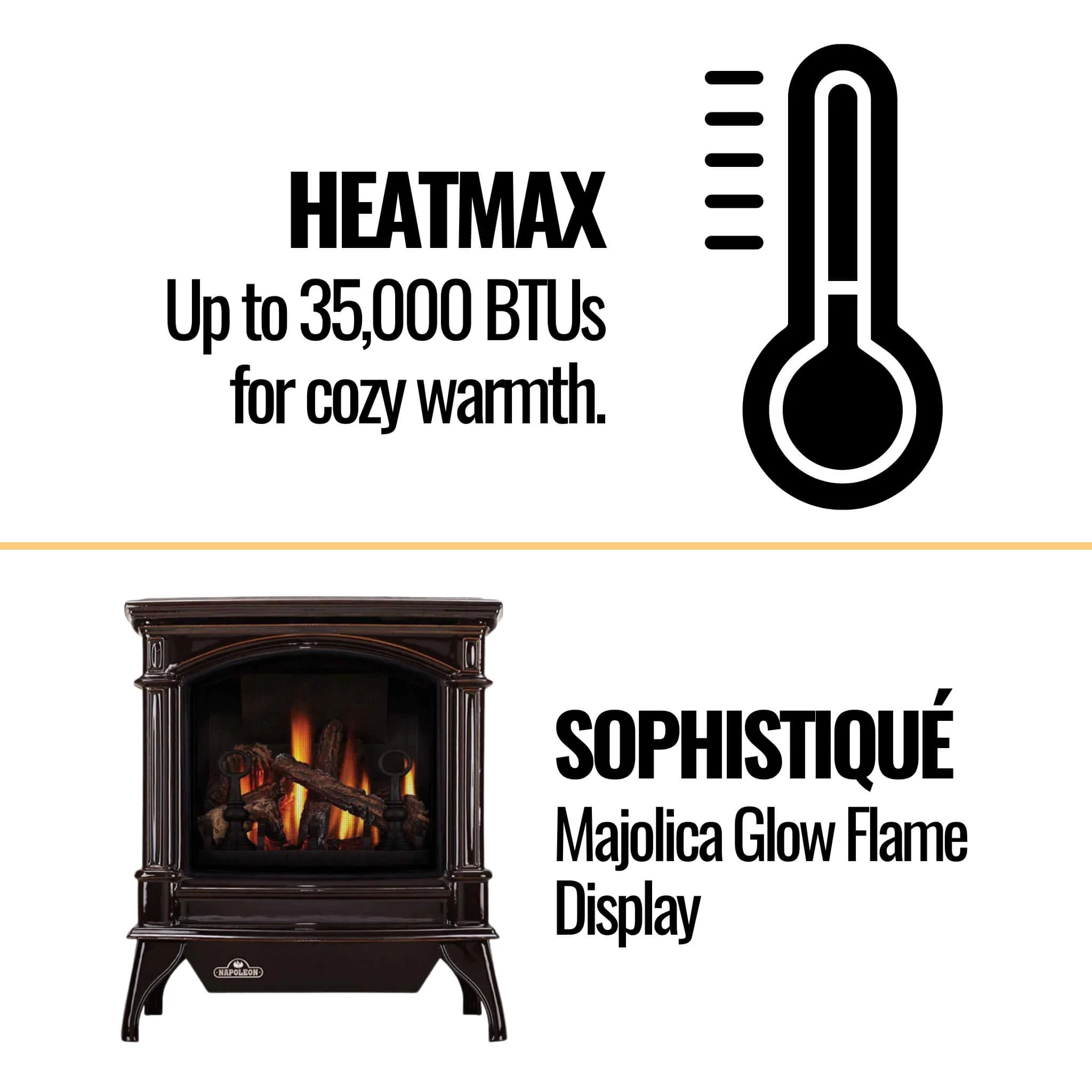 Napoleon Knightsbridge 60 Majolica Brown Natural Gas Stove With Flame And Heat Adjustment, 27" [GDS60-1NNSB] - Image 7