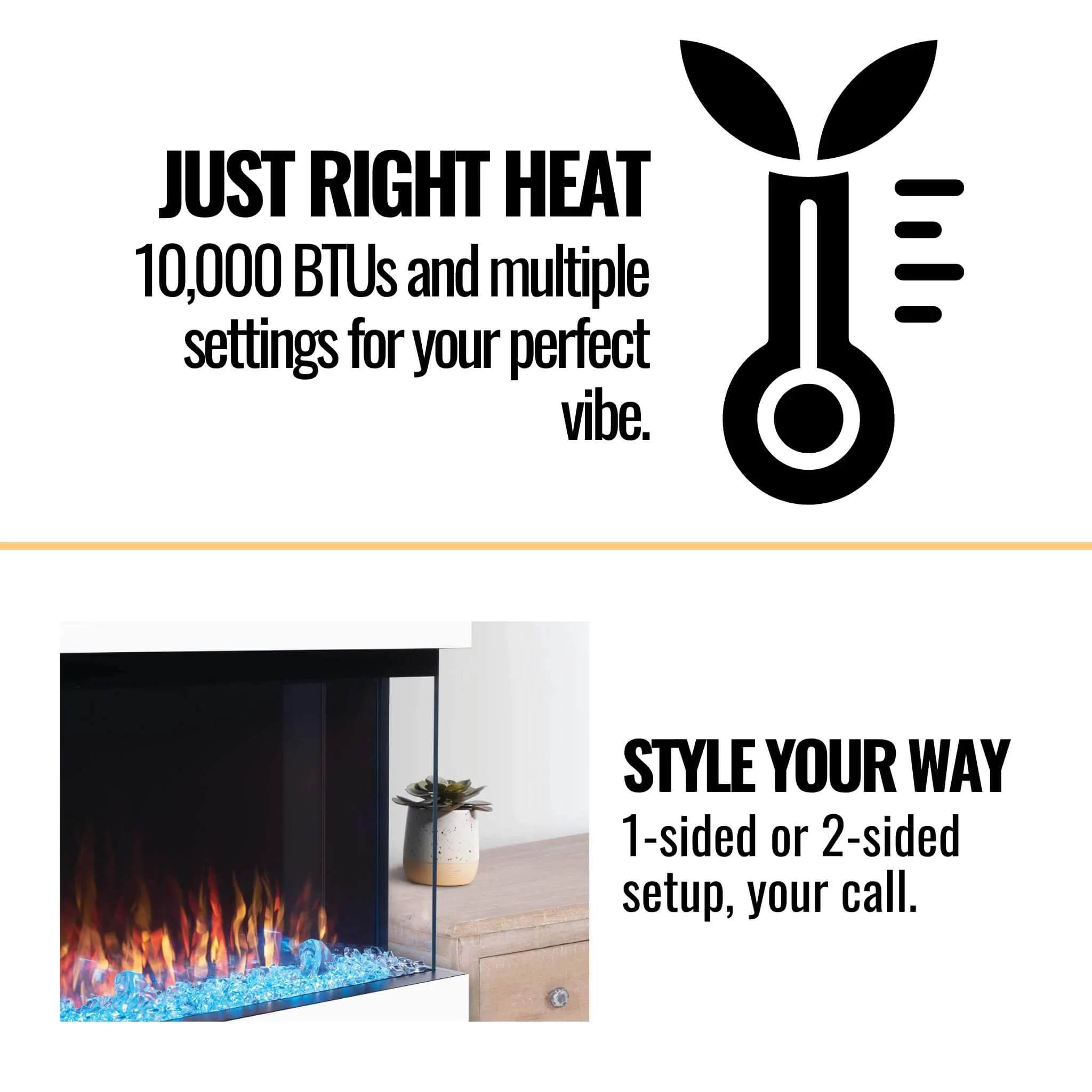 Napoleon Trivista 3 Sided Built-In Electric Linear Fireplace [NEFB50H/60H-3SV] - Image 8