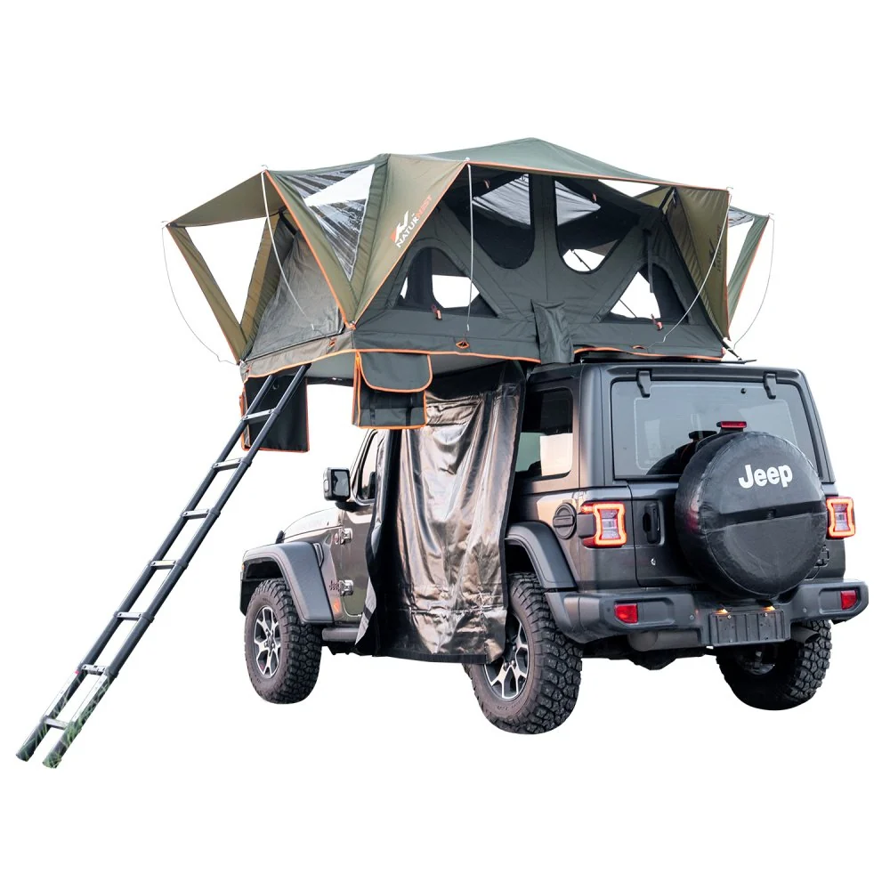Naturnest Andromeda Green Soft Shell Rooftop Tent With Large Panoramic Skylight & YKK Doors (SAK50612) - Image 12