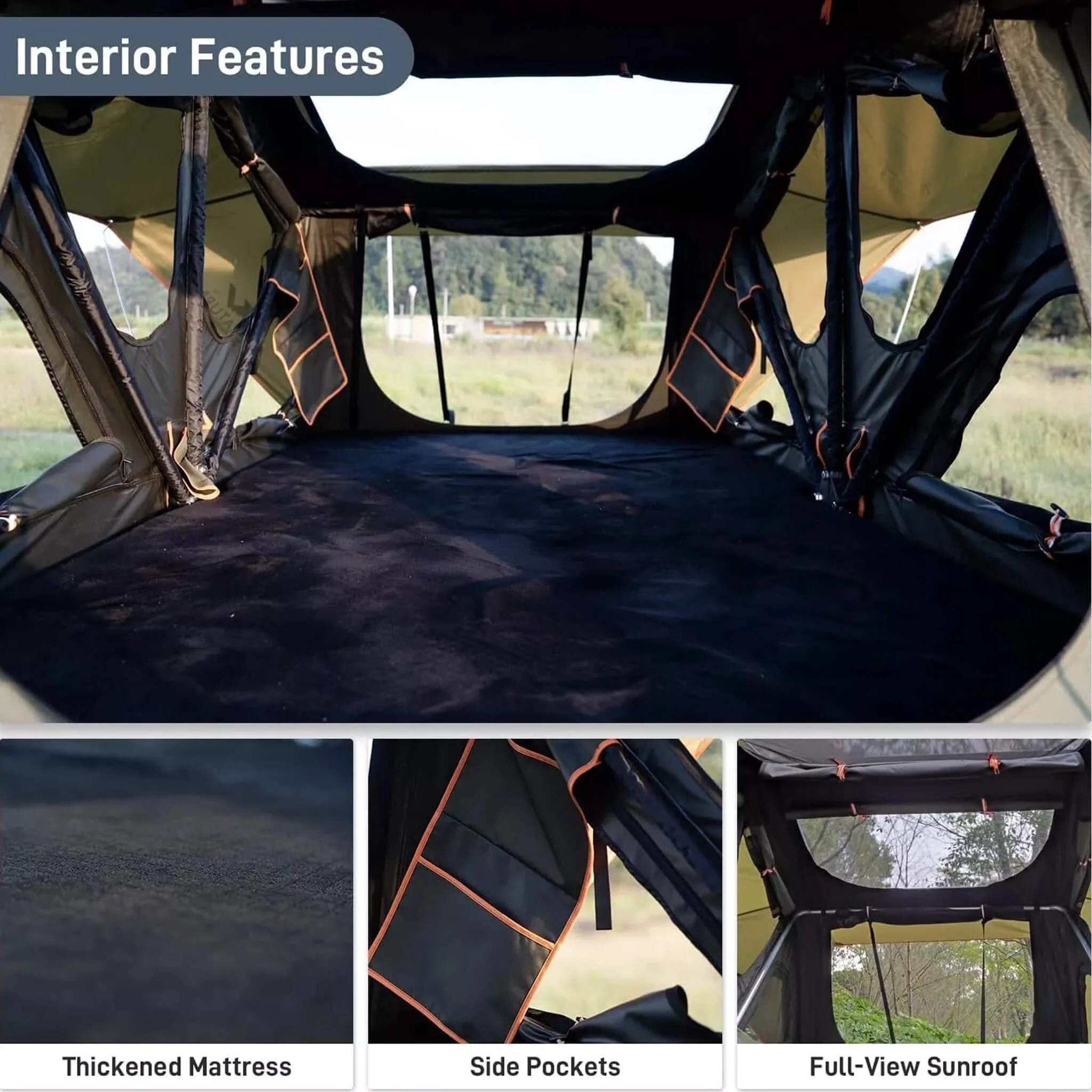 Naturnest Andromeda Green Soft Shell Rooftop Tent With Large Panoramic Skylight & YKK Doors (SAK50612) - Image 15
