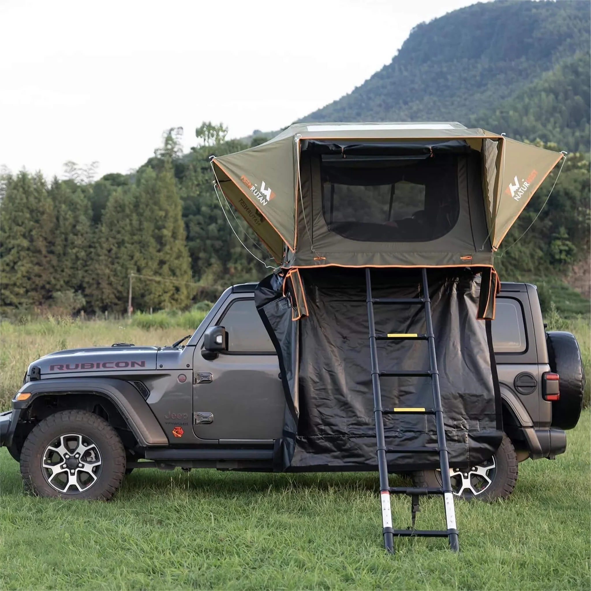 Naturnest Andromeda Green Soft Shell Rooftop Tent With Large Panoramic Skylight & YKK Doors (SAK50612) - Image 17