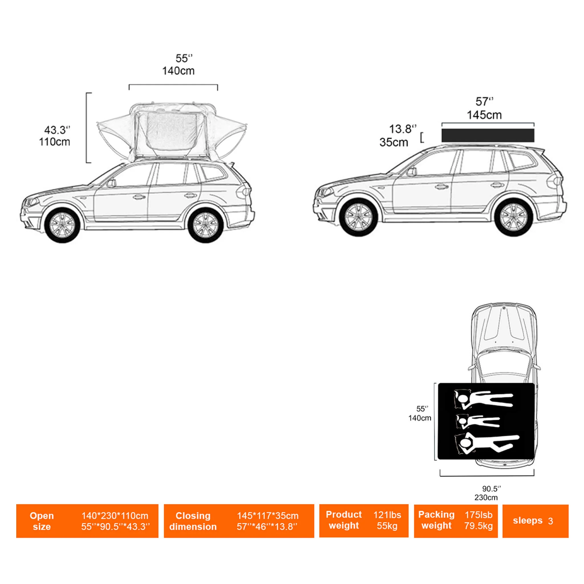 Naturnest Andromeda Green Soft Shell Rooftop Tent With Large Panoramic Skylight & YKK Doors (SAK50612) - Image 19