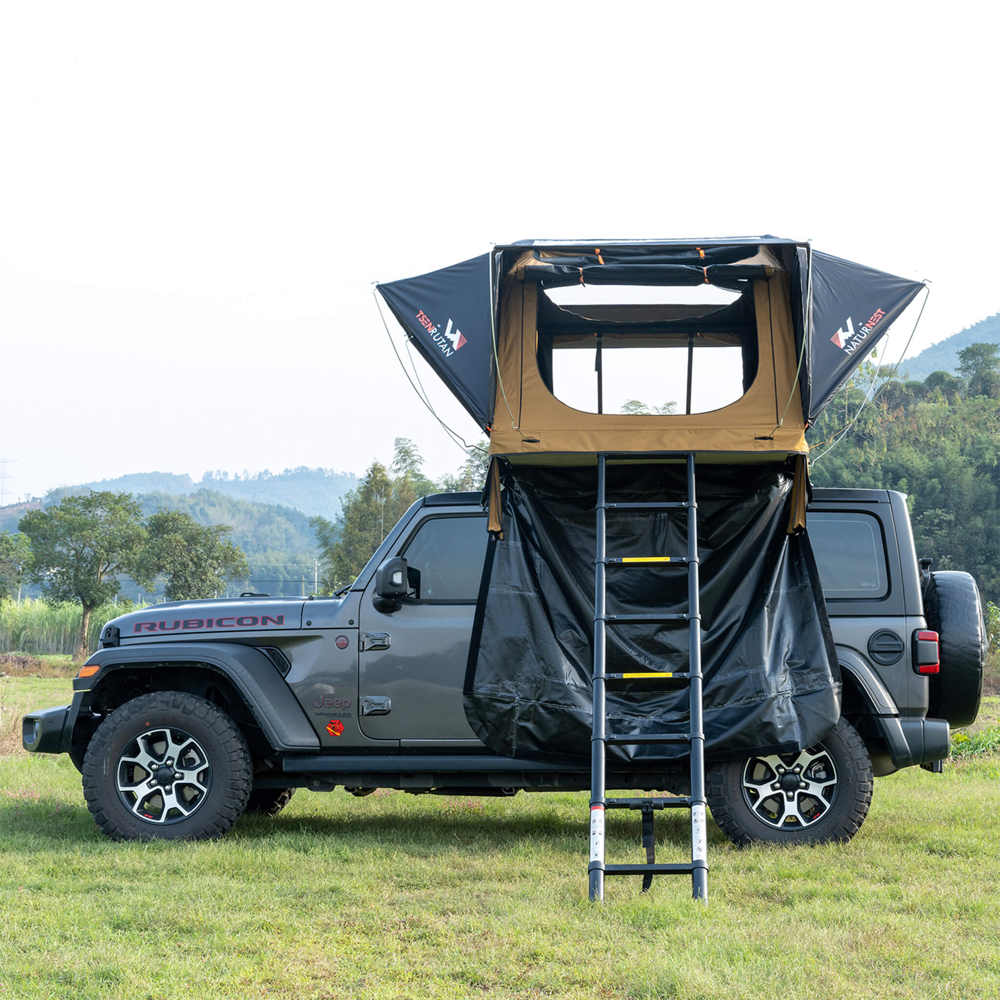 Naturnest Andromeda Khaki Soft Shell Rooftop Tent With Large Panoramic Skylight & YKK Doors (SAK72384) - Image 16