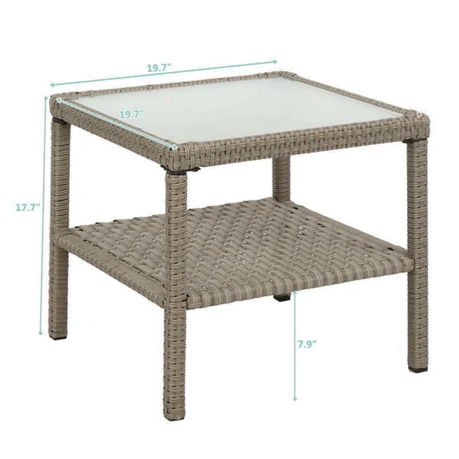 Outdoor Rattan Wicker Furniture Set W/ Sofas, Ottomans & Coffee Tables, 9PCS - Image 14