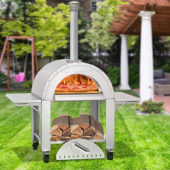 Portable Outdoor Stainless Steel Wood Fired Pizza Oven, 46'' (97246584) - Image 8