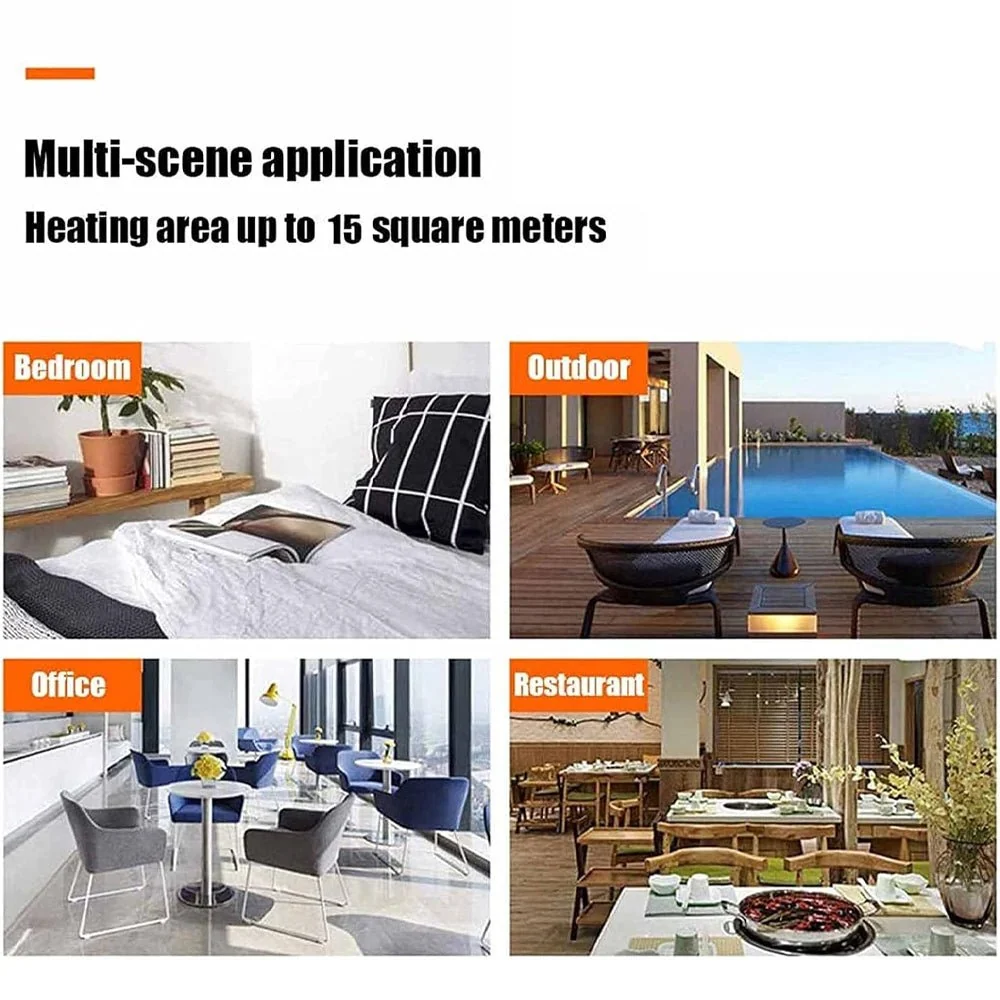 Premium 2000W Electric Outdoor Patio Hanging Infrared Heater With LED Light (97516842) - Image 2