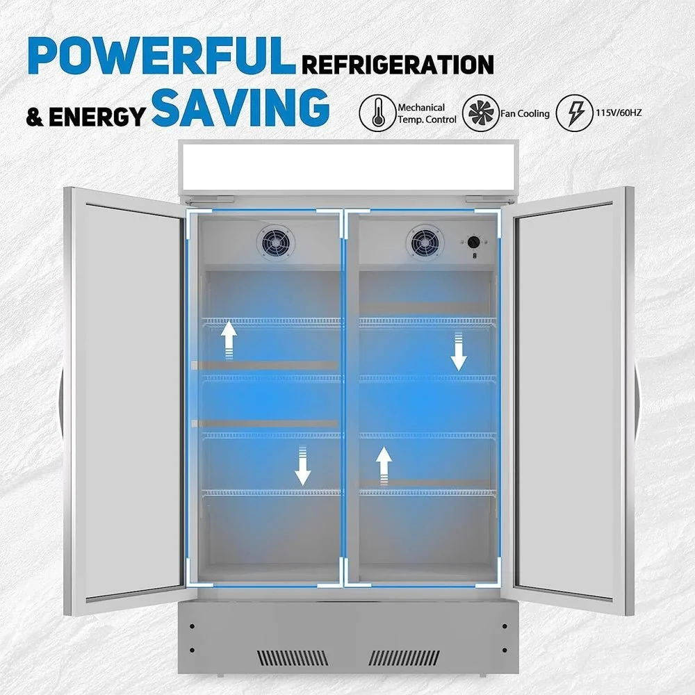 Premium 27.1 Cu. Ft. Commercial Merchandiser Refrigerator Cooler With Glass Doors, 73" (94852136) - Image 3