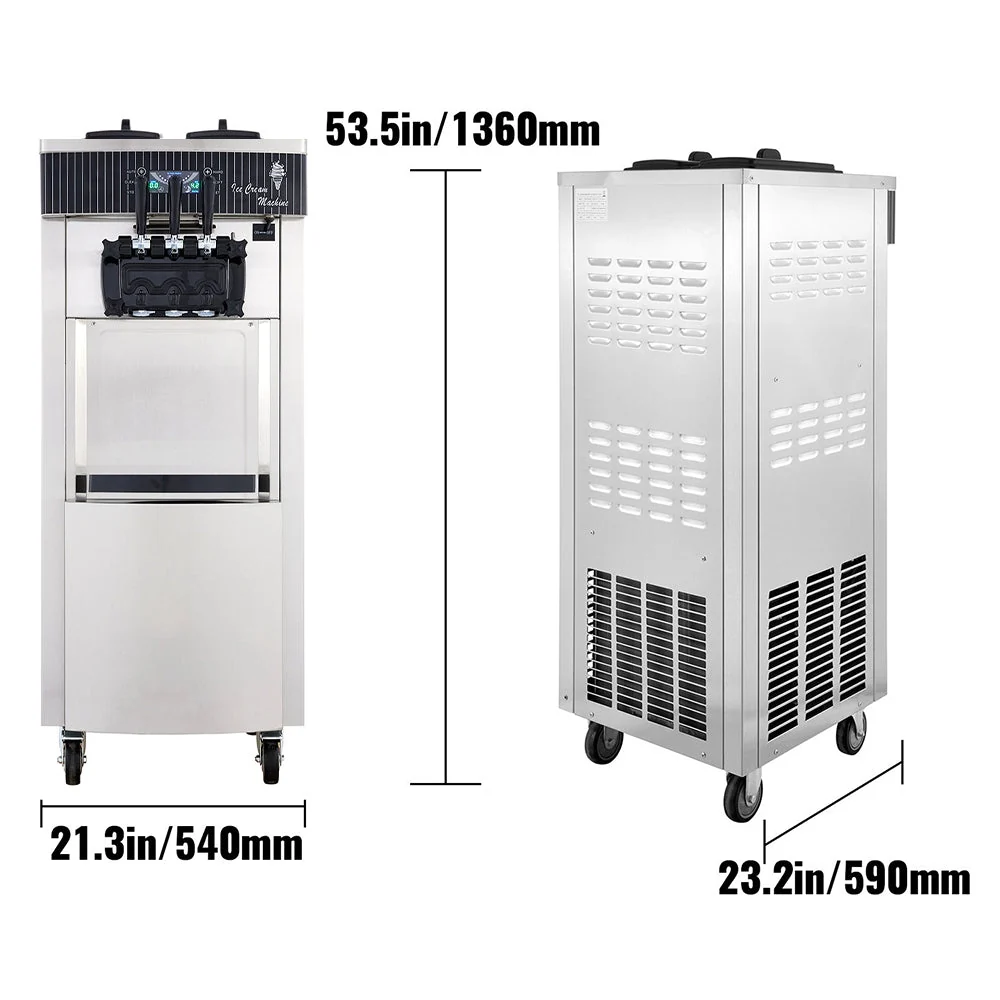Premium 3 Flavors Commercial Soft Serve Yogurt Ice Cream Machine Maker (97524130) - Image 11