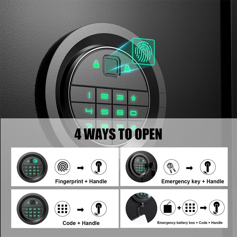 Premium 5 Rifle Biometric Gun Safe Cabinet W/ Keys (93721405) - Image 3