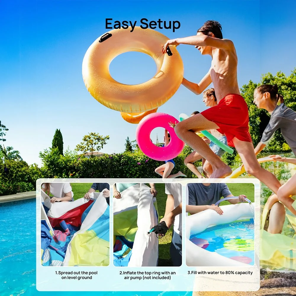 Premium Above Inflatable Ground Pool With Filter Pump, Ladder, Ground Cloth And Cover, 18FT (93641724) - Image 3