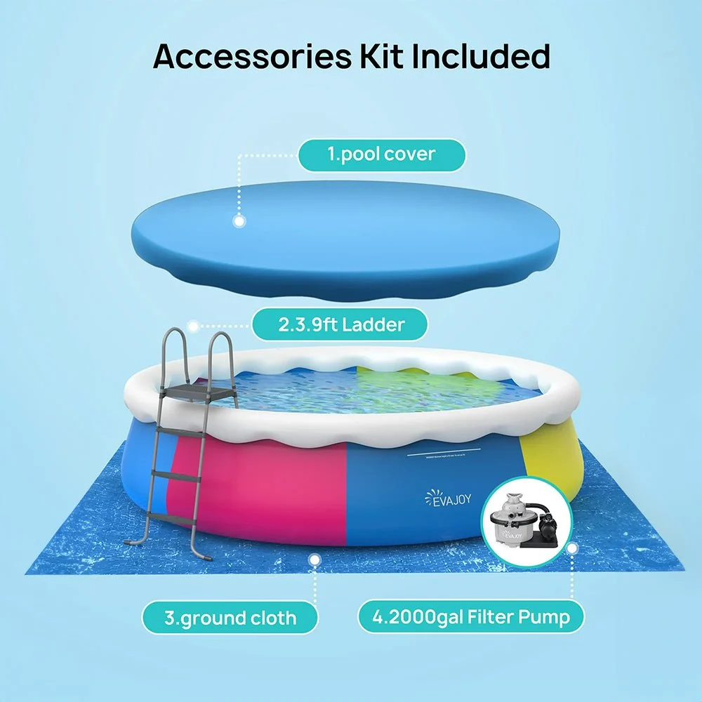 Premium Above Inflatable Ground Pool With Filter Pump, Ladder, Ground Cloth And Cover, 18FT (93641724) - Image 7