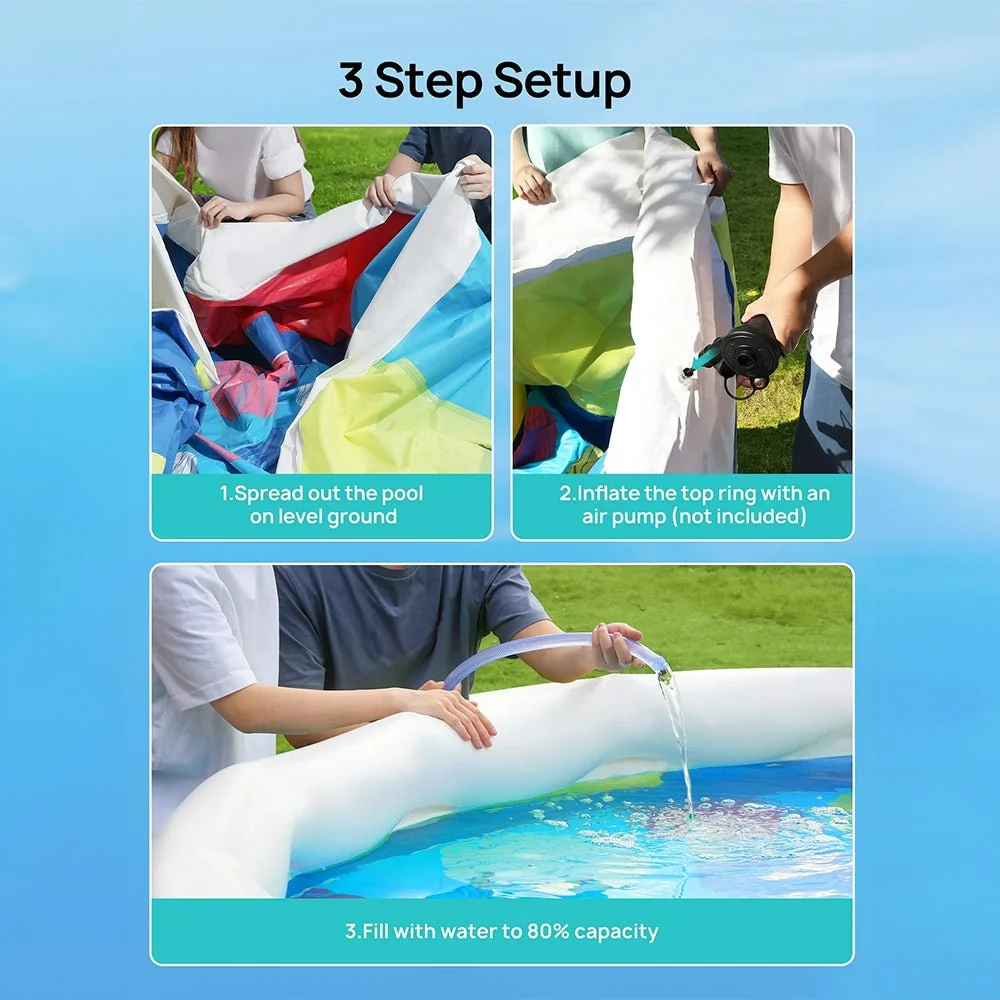 Premium Above Inflatable Ground Pool With Filter Pump, Ladder, Ground Cloth And Cover, 18FT (93641724) - Image 8