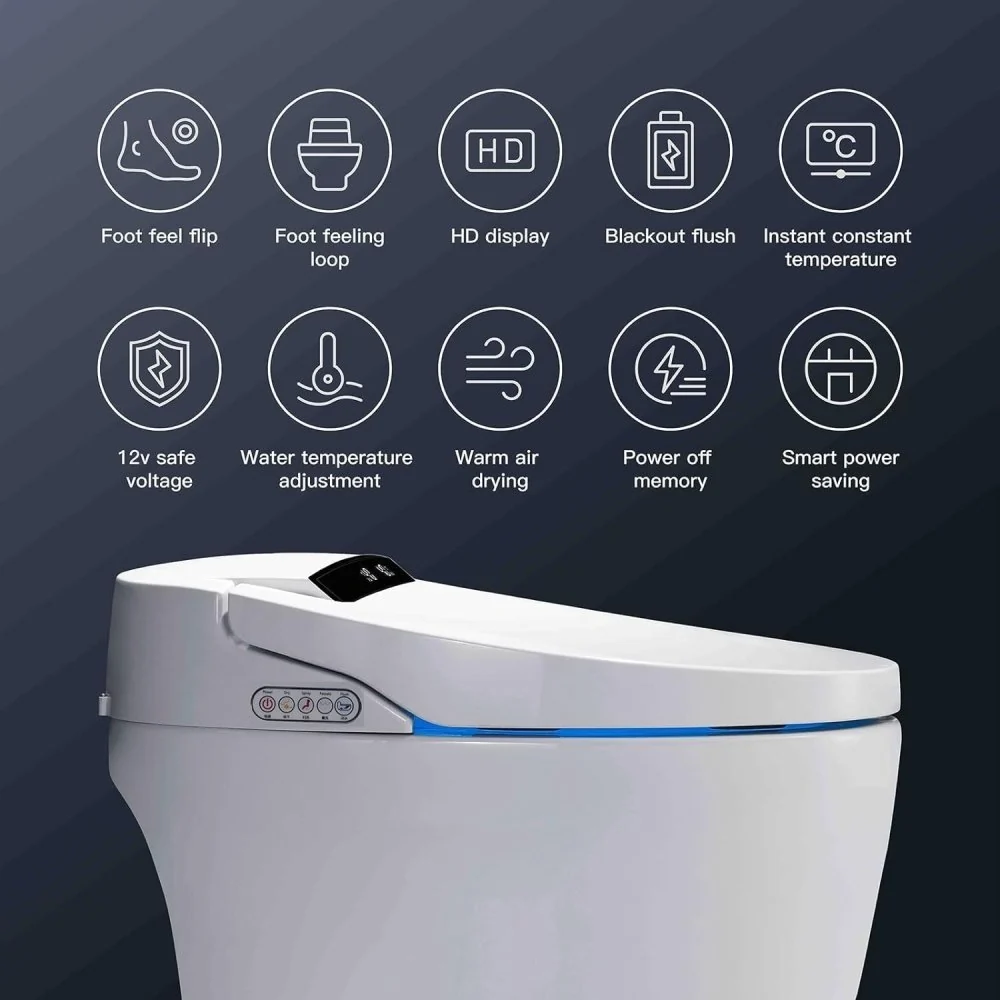 Premium Automatic Single-Piece Home Smart Toilet With Bidet, Foot Sensor And Heated Seat (96152473) - Image 6
