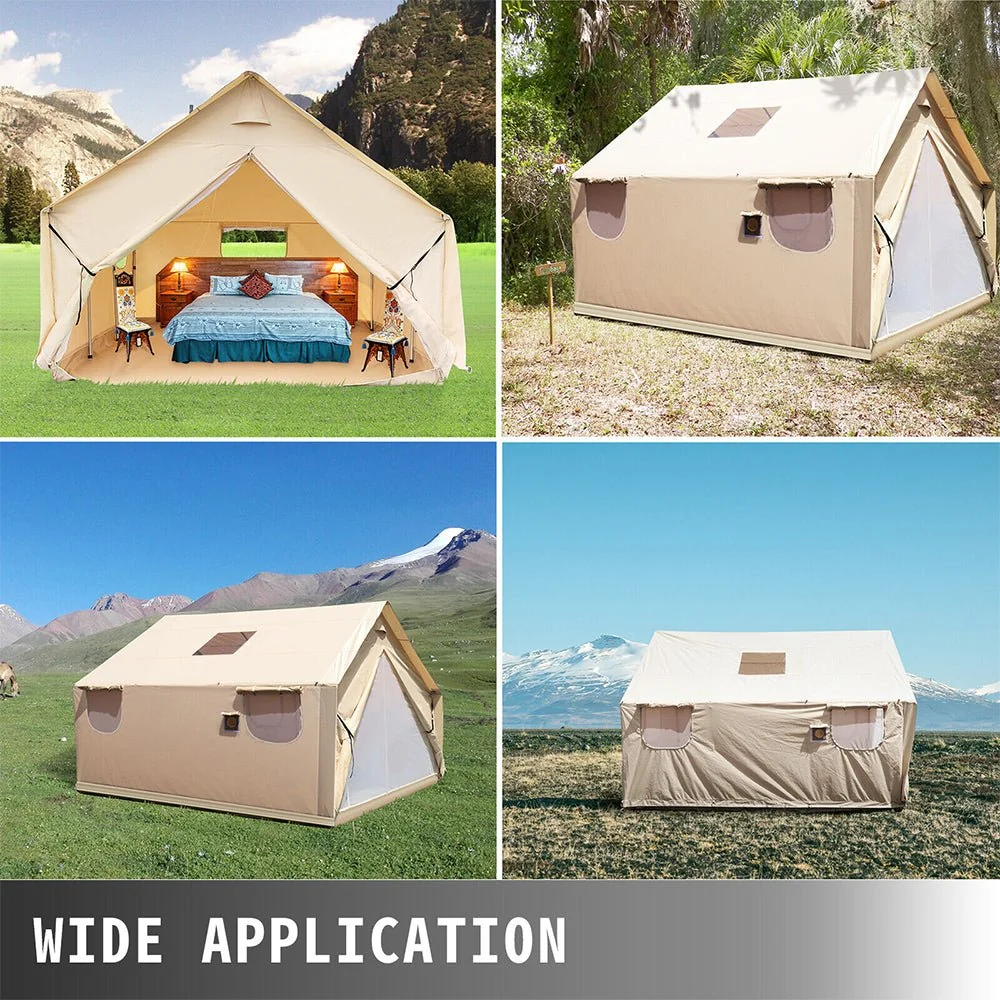 Premium Canvas Frame Fire Water Camping Wall Hunting Tent, 12x14' - Image 11