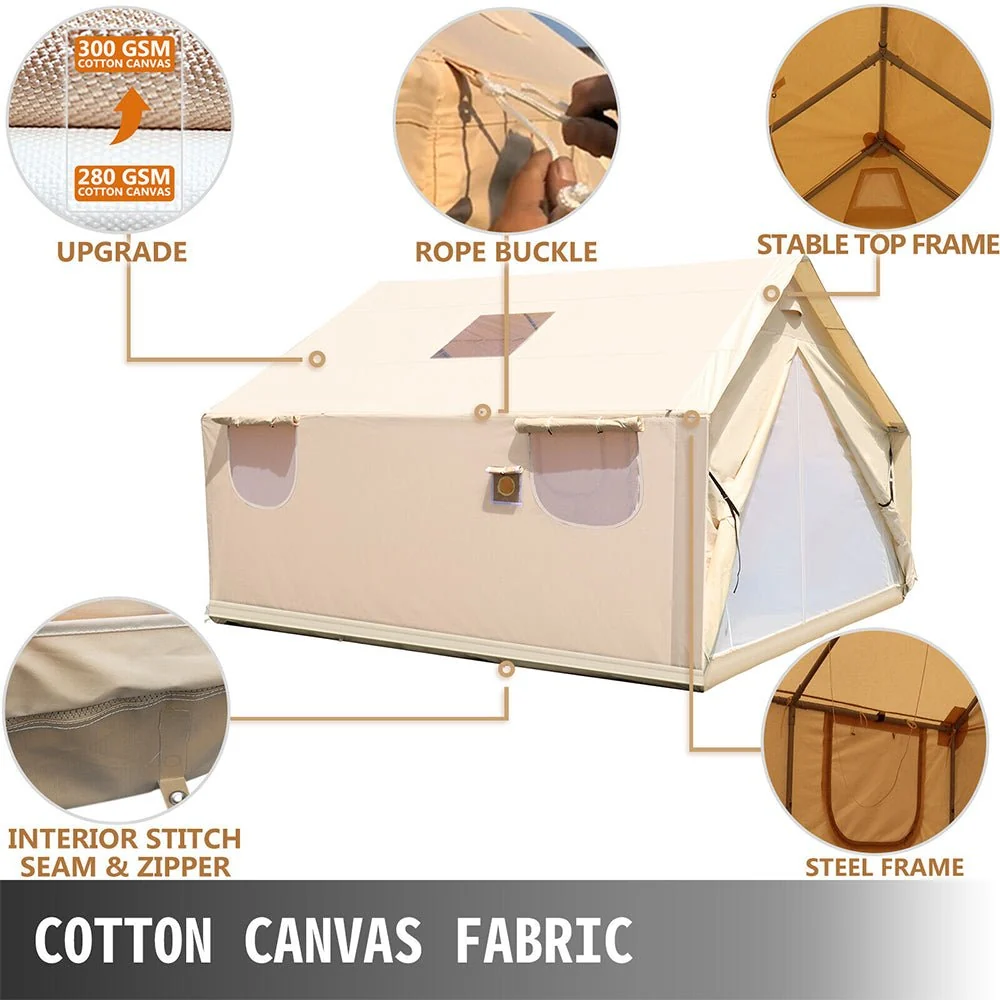 Premium Canvas Frame Fire Water Camping Wall Hunting Tent, 12x14' - Image 2