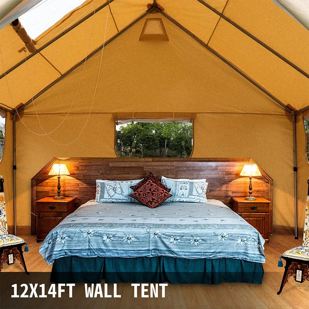 Premium Canvas Frame Fire Water Camping Wall Hunting Tent, 12x14' - Image 6