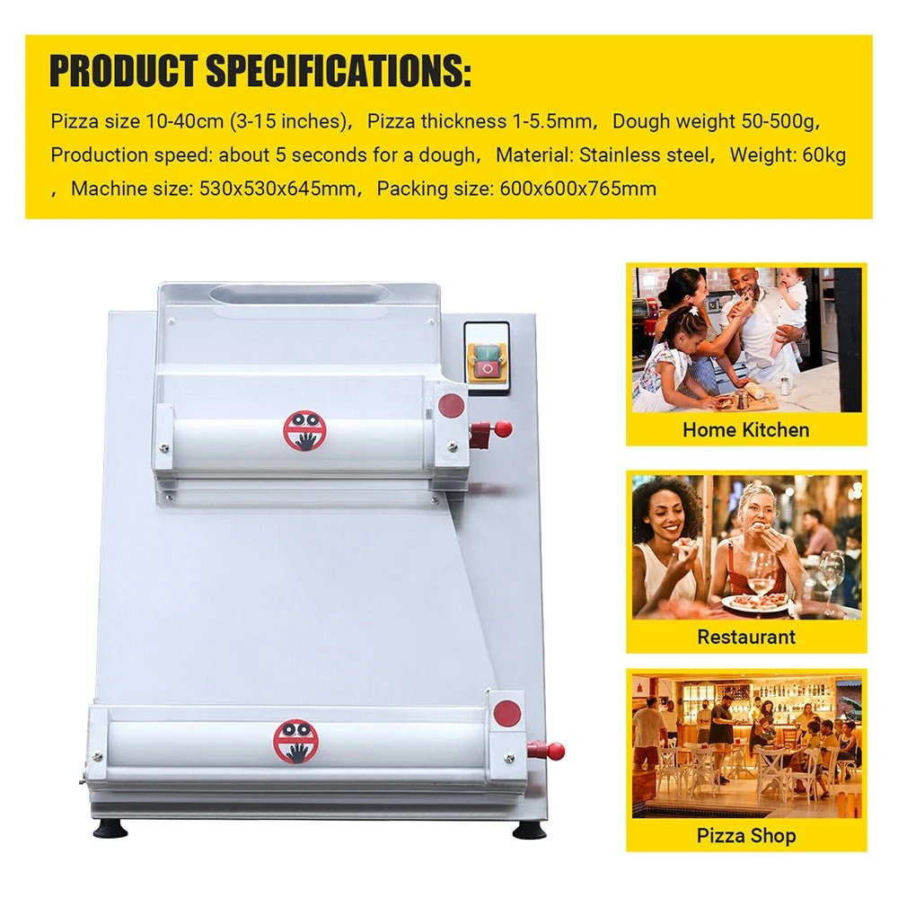 Premium Electric Commercial Pizza Dough Roller Pastry Sheeter Press Machine, 16" (91483627) - Image 10