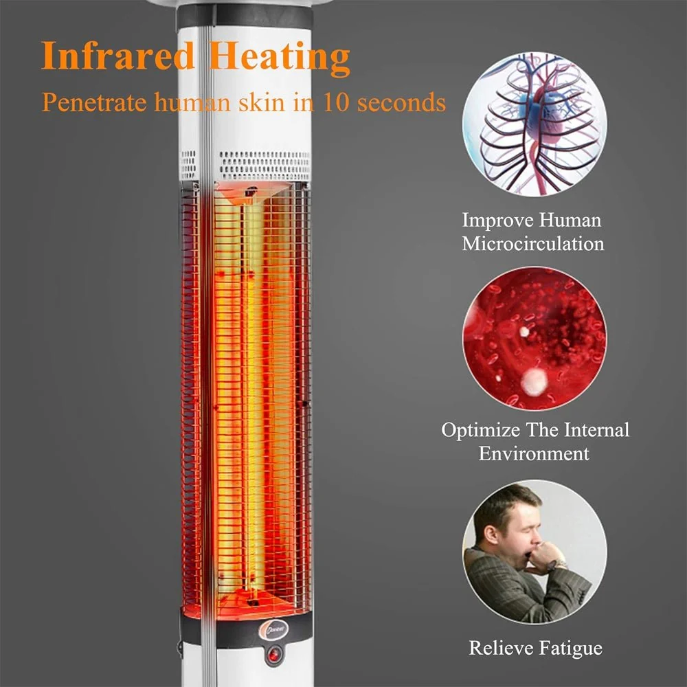 Premium Electric Outdoor Carbon Tube Infrared Patio Heater With 3 Power Levels (96417582) - Image 5