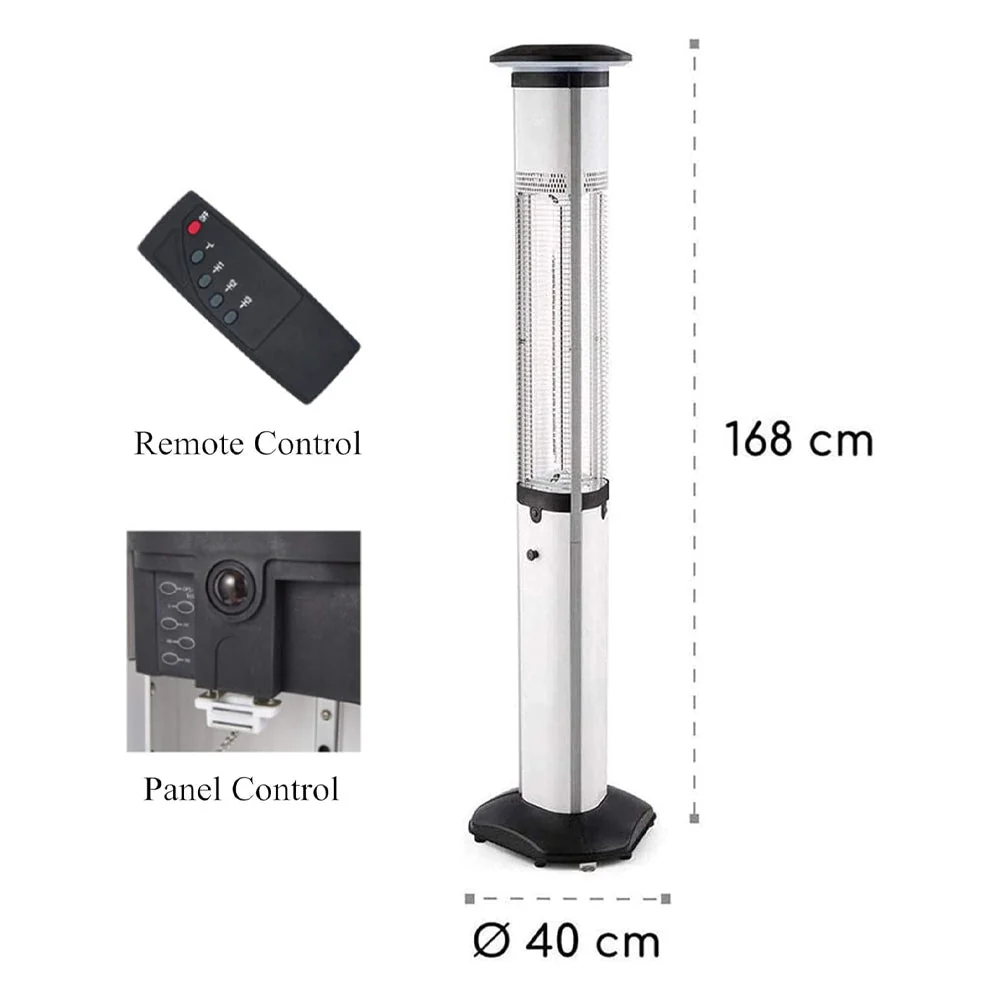 Premium Electric Outdoor Carbon Tube Infrared Patio Heater With 3 Power Levels (96417582) - Image 7