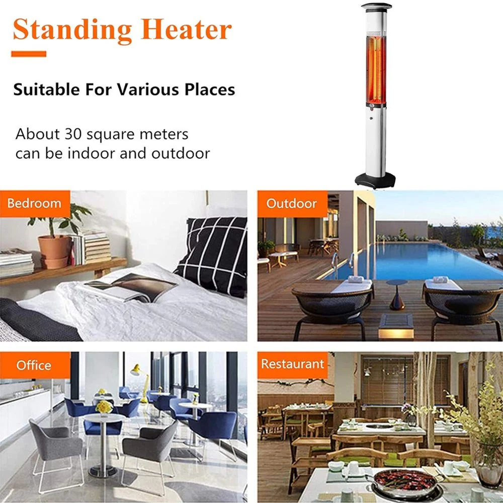 Premium Electric Outdoor Carbon Tube Infrared Patio Heater With 3 Power Levels (96417582) - Image 8