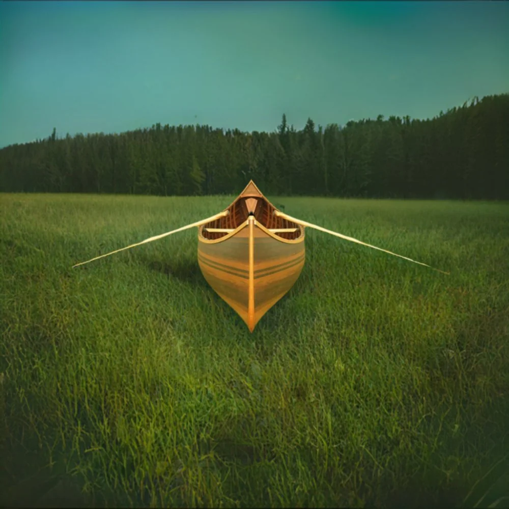 Premium Elegant Matte Finish Wooden Canoe With Ribs & Curved Bow (91647253) - Image 2