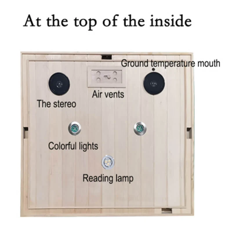 Premium Hemlock Wood Two Person FAR Infrared Sauna Room W/ Glass Door, 1750W (96081525) - Image 10
