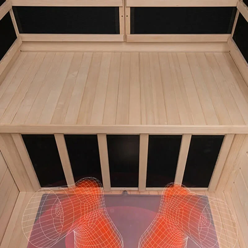 Premium Hemlock Wood Two Person FAR Infrared Sauna Room W/ Glass Door, 1750W (96081525) - Image 14