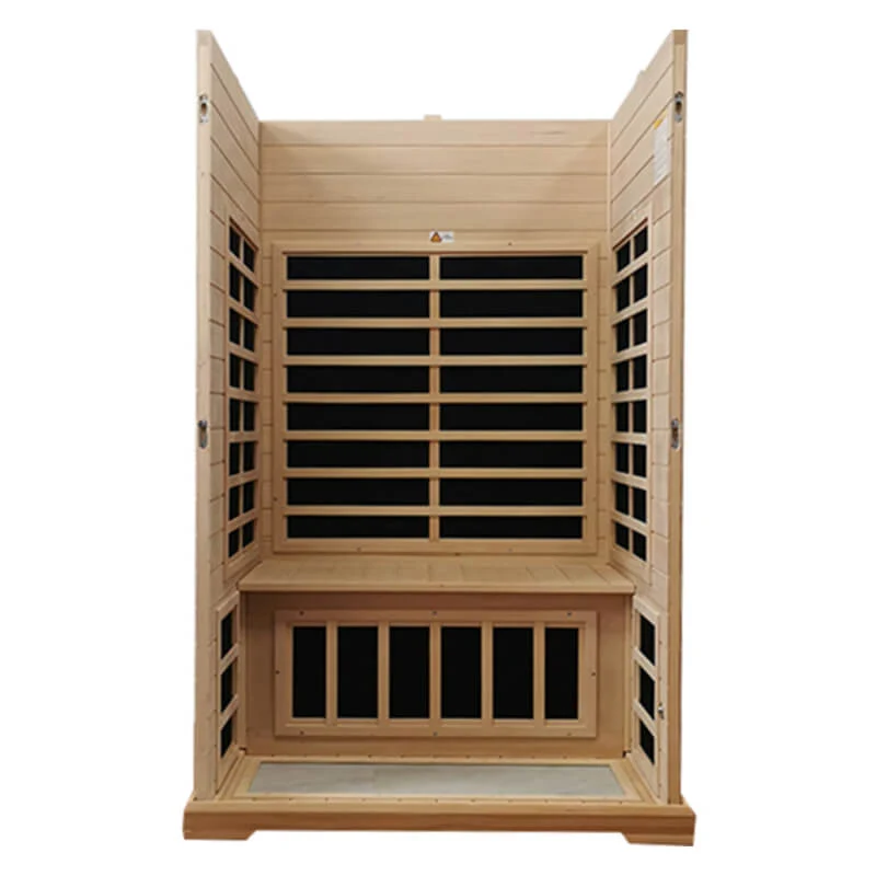 Premium Hemlock Wood Two Person FAR Infrared Sauna Room W/ Glass Door, 1750W (96081525) - Image 15