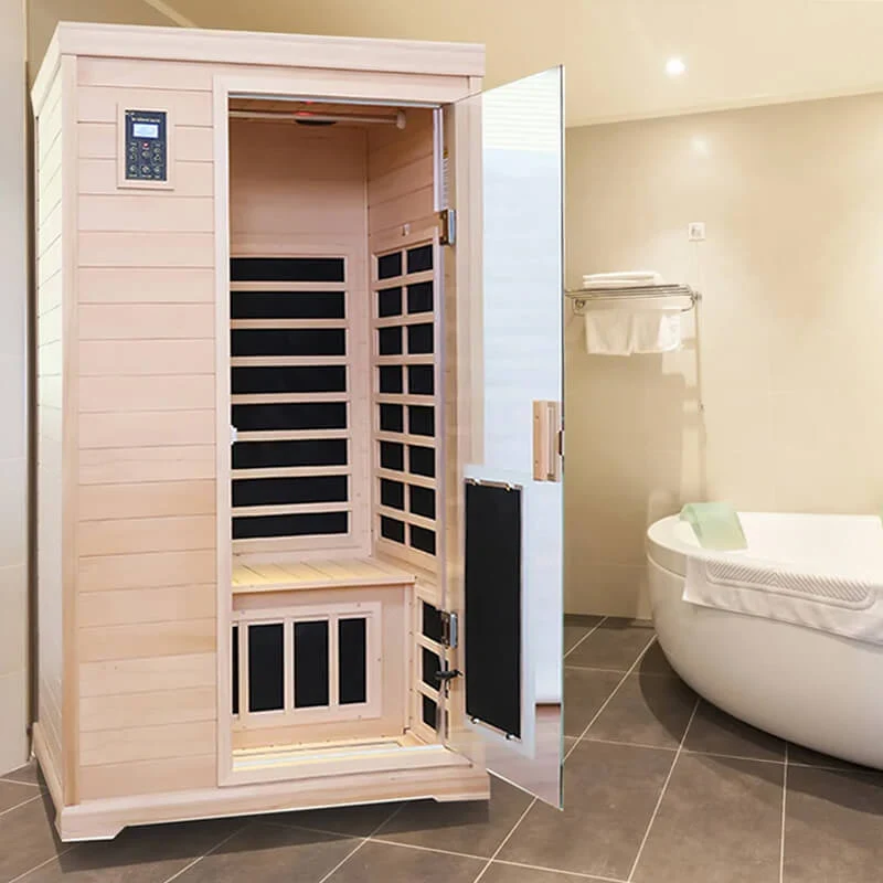 Premium Hemlock Wood Two Person FAR Infrared Sauna Room W/ Glass Door, 1750W (96081525) - Image 16