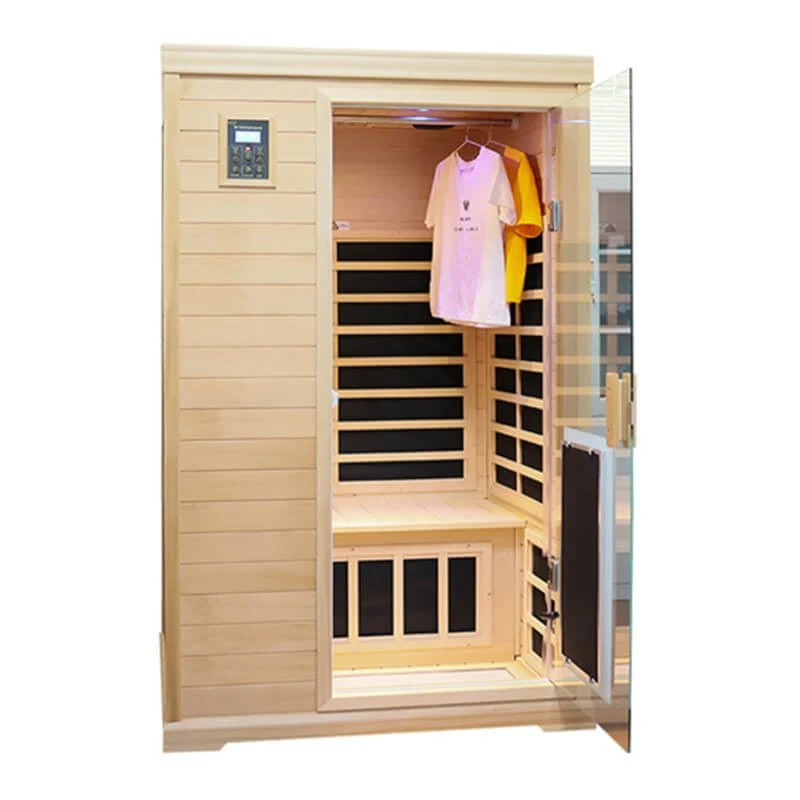 Premium Hemlock Wood Two Person FAR Infrared Sauna Room W/ Glass Door, 1750W (96081525) - Image 6