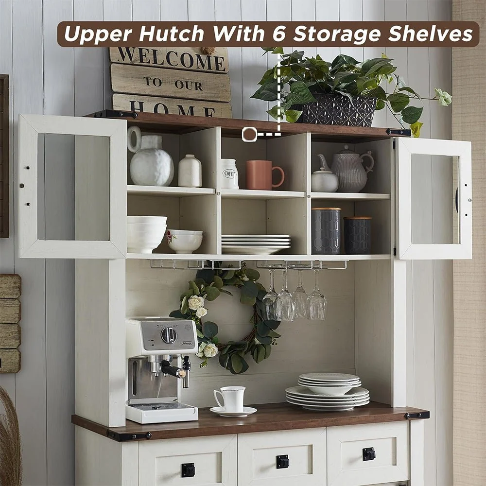 Premium Home Bar Wine Cabinet W/ Sliding Barn Door, 72" (97631842) - Image 5
