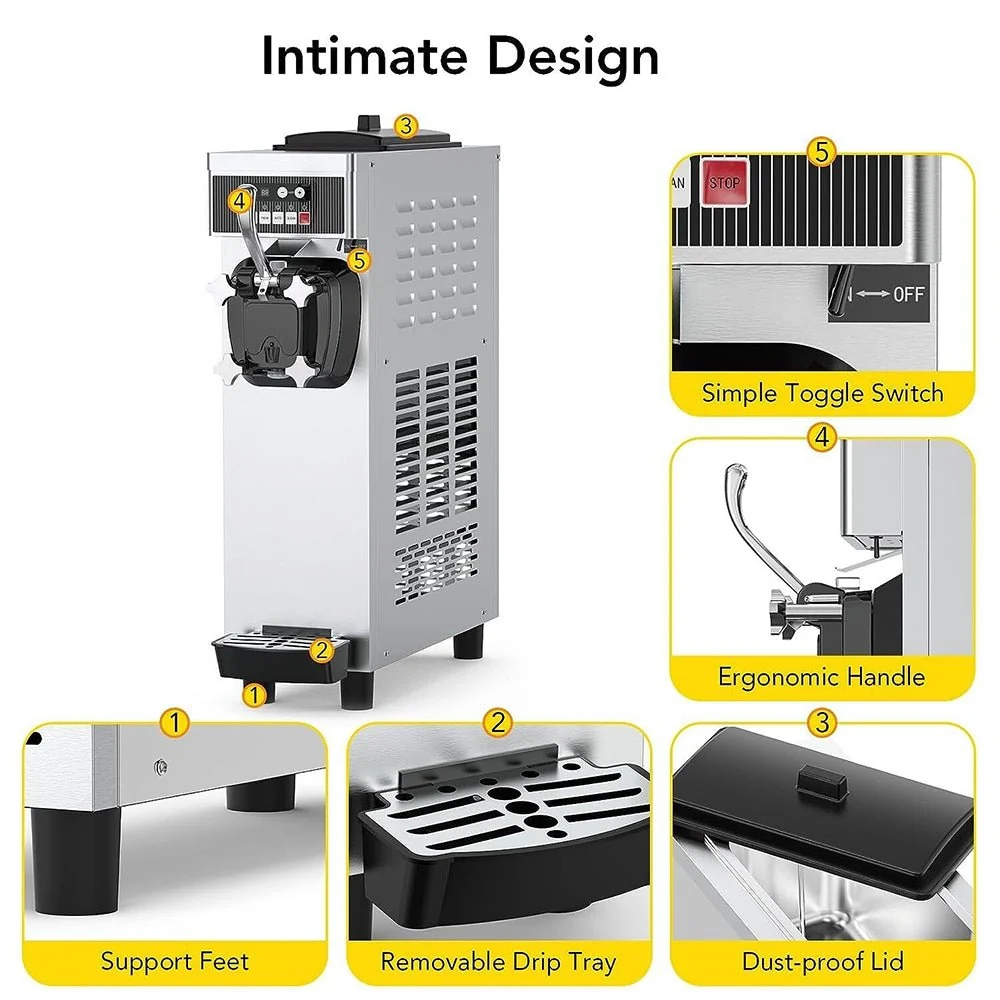 Premium Industrial Single Flavor Soft Serve Ice Cream Maker Machine, 1200W (93681752) - Image 9